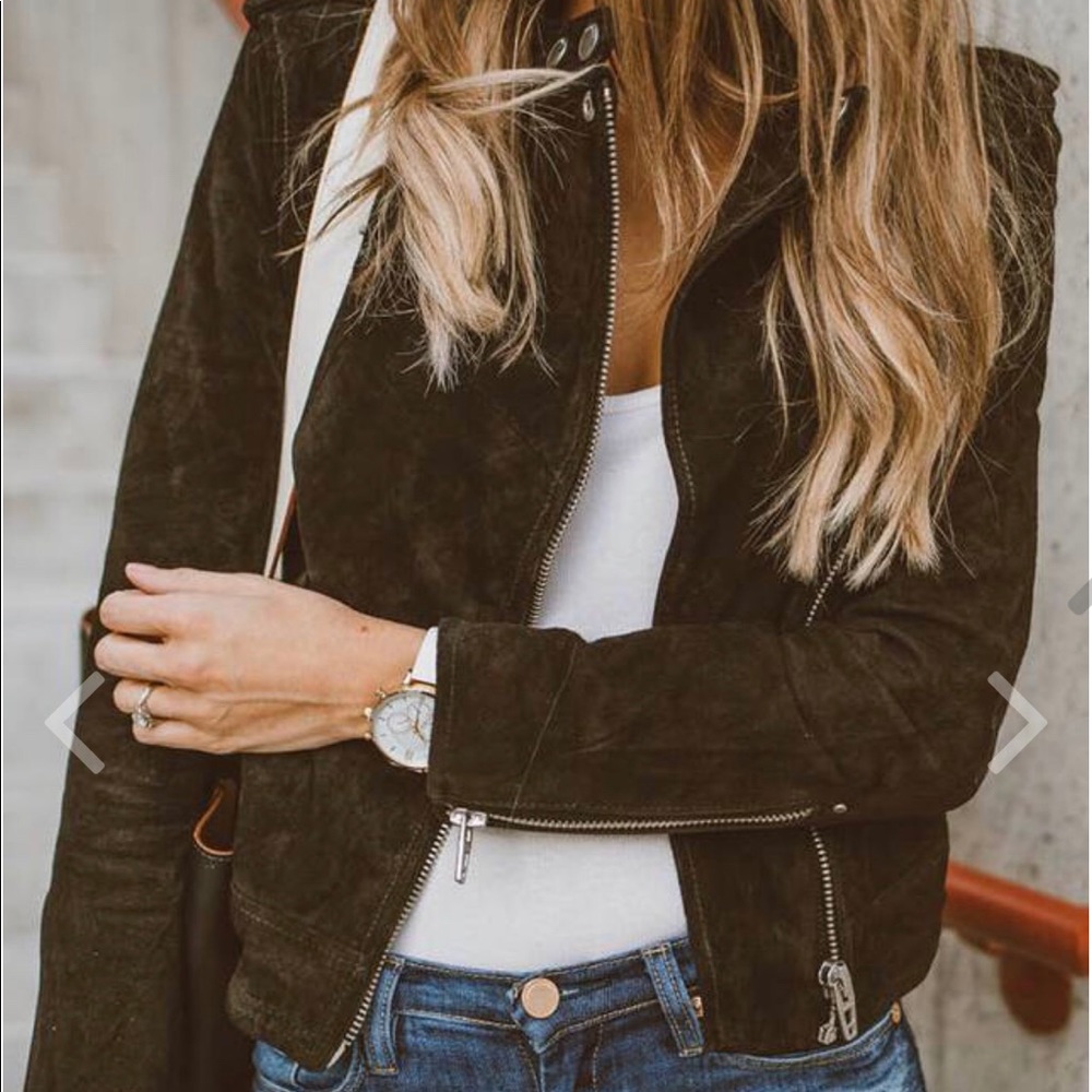 NWT- BlankNYC Chocolate Brown Sueded Moto Jacket